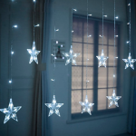 Cortina de Luces Blanco Frío para Decoración Navideña Tipo Estrellas
