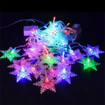 Cortina de Luces RGB para Decoración Navideña Tipo Copos de Nieve
