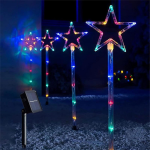 Luces RGB Navideñas para Jardín, Tipo Estrella con Mini Panel Solar