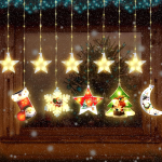 Cortina de Luces Blanco Cálido para Decoración Navideña