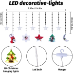 Cortina de Luces Blanco Cálido para Decoración Navideña - Image 2