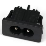 Clavija Enchufe IEC-C8 Macho de 2 Pines