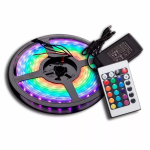 Tira de Luces Led RGB 5050 de 5 mts, Impermeable, con Control Remoto de 24 Teclas
