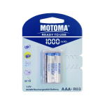 Par de Pilas Recargables AAA, 1.2V, 1000 mAh, Motoma