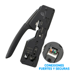 Ponchadora para RJ45 de Paso con Conmutador CAT7 a CAT5 Integrado