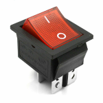 Switch de Balancín de 4 Pines, ON-OFF, 125VAC 20A – 250VAC 16A, Color Rojo