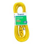 Extensión para uso Exterior de 4 Metros, Color Amarillo, Troen