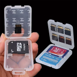 Estuche de Plástico Transparente para Almacenamiento de Tarjetas MicroSD, SD y SDHC