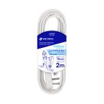 Extensión Eléctrica Volteck 2 metros, Clavija Plana, Blanca