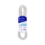 Extensión Eléctrica Volteck 6 metros, Clavija Plana, Blanca
