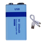 Batería Recargable 9VDC 350mAh, USB Tipo C