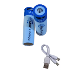 Par de Baterías Recargables AA, 1.5V 2A, USB Tipo C