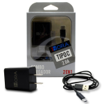 Cubo de Carga + Cable USB Tipo C, 5VDC 2A, 10W, Color Negro, GAR080
