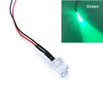 Led Verde Ultrabrillante 5mm, 5-12VDC 20mA, con Cable