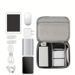 Organizador Versátil de Lona para Electrónicos, Color Gris - Image 3