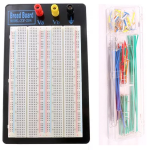 Protoboard de Dos Galletas con Base + Kit de 140 Puentes de Distintas Medidas para Protoboard
