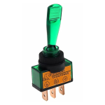 Interruptor de Palanca con Led 12VDC, Color Verde