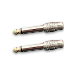 Par de Adaptadores RCA Hembra a Plug de Audio Mono 1/4, Metálico