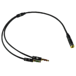 Adaptador de Audio de 2 Plug 3.5 Machos a 3.5 Hembra