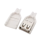 Conector USB Hembra 4 Pines con Cubierta de Plástico Blanco