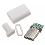 Conector Tipo C Macho con PCB, USB 3.1 con Cubierta de Plástico Blanco