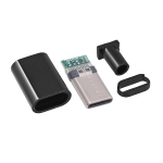Conector Tipo C Macho con PCB, USB 3.1 con Cubierta de Plástico Negro