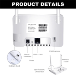 Router Inalámbrico 300Mbps, Compatible con Tarjeta Sim 4G LTE, Color Blanco, CP106 (Solo Chip Tigo) - Image 2