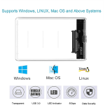 Enclosure HDD Sata y SSD de Plástico para Disco Duro 2.5″ USB 3.0, Soporta 4 TB, Transparente - Image 7
