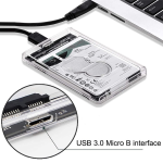 Enclosure HDD Sata y SSD de Plástico para Disco Duro 2.5″ USB 3.0, Soporta 4 TB, Transparente - Image 5