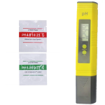 Medidor Digital de PH de Agua con Rango de Medición de 0.00-14.00 + 2 Sobres de Solución para Calibración, Color Amarillo