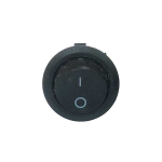Switch Rocker On-Off Redondo Negro de 2 Pines, 250VAC 6A/10A