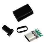 Conector Tipo C Hembra con PCB, USB 3.1 con Cubierta de Plástico Negro
