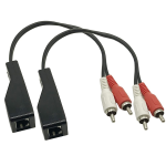 Par de Extensores de Audio RCA Estéreo, Receptor y Emisor de Hasta 45 Metros para Cable Ethernet CAT5 y CAT6, PX-AUDIO