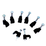 Bolsa de 100 Grapas Planas para Cable Tipo Drop Plano, 4mm, Color Negro, T-CCD3-N