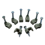 Bolsa de 100 Grapas Planas para Cable Tipo Drop Plano, 4mm, Color Gris, T-CCD3-G