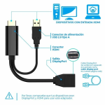 Adaptador HDMI A DisplayPort 4K Hembra con Alimentación USB - Image 3