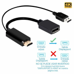 Adaptador HDMI A DisplayPort 4K Hembra con Alimentación USB - Image 2
