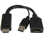 Adaptador HDMI A DisplayPort 4K Hembra con Alimentación USB