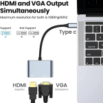 Adaptador USB Tipo C a VGA Hembra y HDMI - Image 3