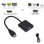 Adaptador HDMI Macho a VGA Hembra con Cable de Audio, Color Negro - Image 4