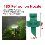 Micro Aspersor para Riego Microjet 180°, 90 L/h, Color Verde - Image 2