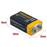 Batería Recargable 9VDC 1500mAh, USB Tipo C - Image 3