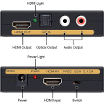 Extractor de Audio HDTV de 1080P a HDTV/Óptico Toslink(SPDIF)/RCA(L/R) - Image 2