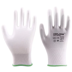 Par de Guantes Antiestáticos de Poliéster Talla M, Color Blanco/Verde