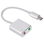 Tarjeta de Sonido USB 7.1 Canales, Plateado