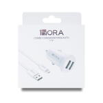 Cargador para Carro V8 2.1A, Color Blanco, GAR111