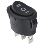 Switch Rocker On-Off Ovalado Negro, 250VAC 10A