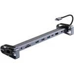 Hub USB Multifunción 10 en 1, Color Gris