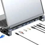 Hub USB Multifunción 10 en 1, Color Gris - Image 2