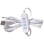 Cable USB de 1 Metro con Switch y Atenuador, Color Blanco